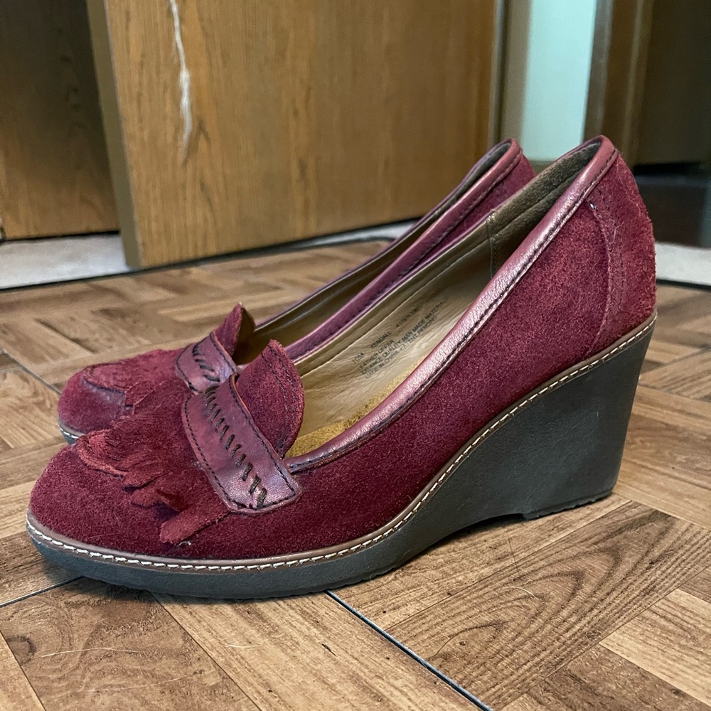 Naturalizer Suede Loafer Wedge Size 10